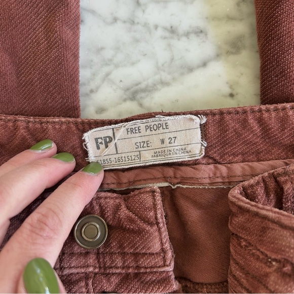 Free people corduroy flare pants in rust color | size 27 - Picture 2 of 11